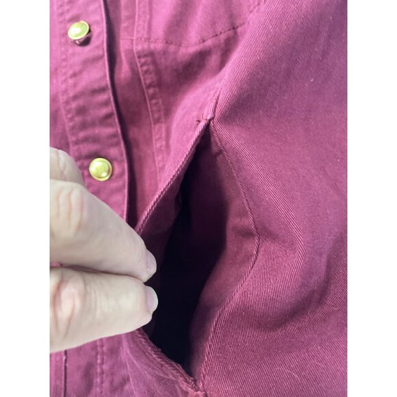 Denim Co. Womens Red Embroidered Gold Buttons Denim Jacket Size S SKU 9458 - Picture 9 of 16